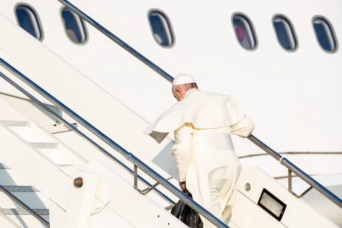 Papa Francesco in partenza per il suo viaggio internazionale in Mozambico, Madagascar e Maurizio, 4 settembre 2019 | Daniel Ibanez / ACI Group