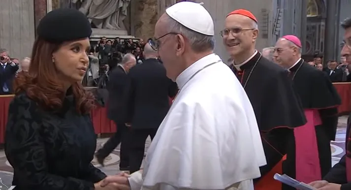 Papa Francesco con Cristina Kirchner il 19 marzo 2013 |  | Vatican Media 