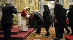 Benedetto XVI al termine di una udienza al Corpo Diplomatico accreditato presso la Santa Sede
 / Vatican News da blograffaella