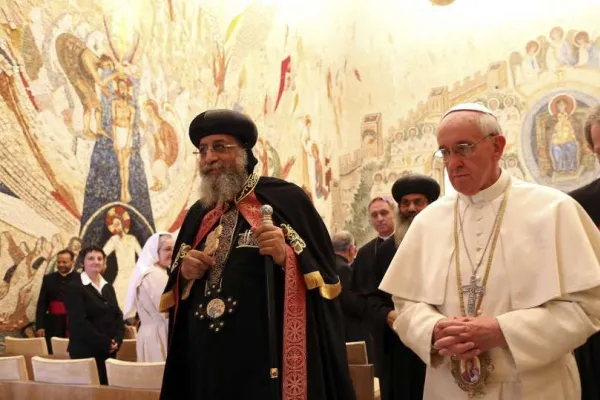 Papa Francesco e il patriarca copto Tawadros  / Vatican pool / CPP