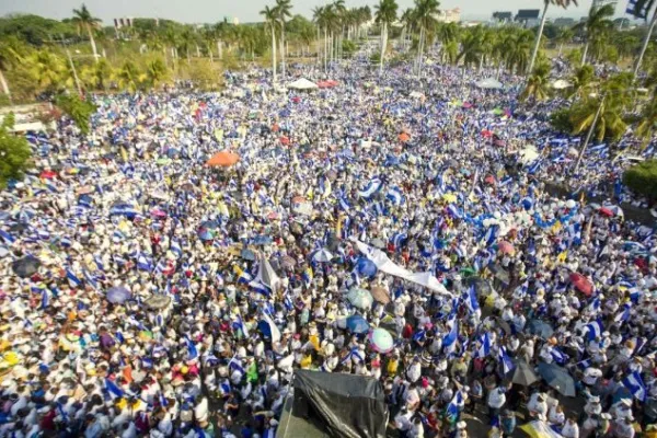 La manifestazione in supporto dei vescovi e del negoziato in Nicaragua, Managua, 28 luglio 2018  / VaticanNews