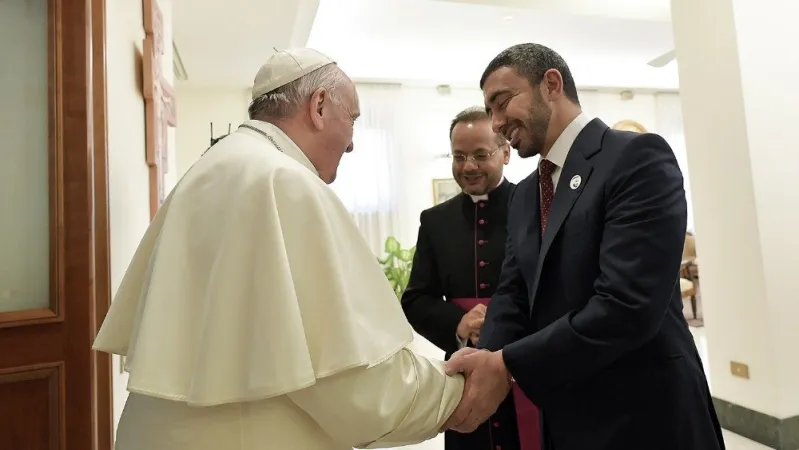 Il Papa e lo Sceicco Abdallah Ben Zayed Al Nahyan, ministro degli Esteri degli Emirati Arabi Uniti |  | Vatican Media 