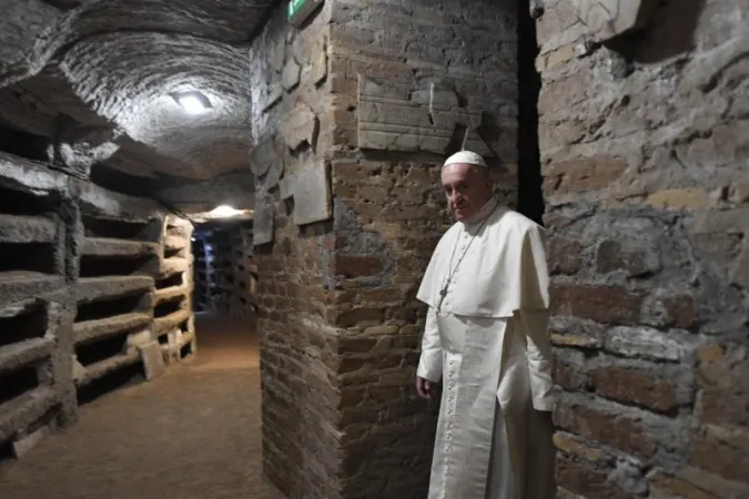 Il Papa nella catacomba di Priscilla |  | Vatican Media