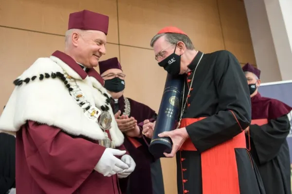 Il Cardinale Koch riceve il dottorato honoris causa della Facoltà di Teologia cattolica dell'Università Giovanni Paolo II di Lublino, 16 ottobre 2020 / Pontificio Consiglio per l'Unità dei Cristiani
