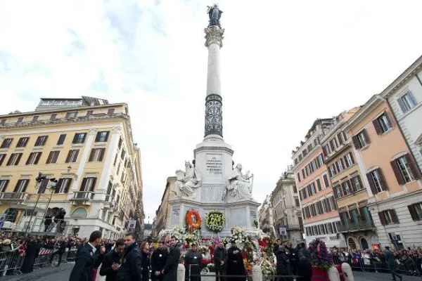La colonna dell'Immacolata a piazza di Spagna / Vatican Media
