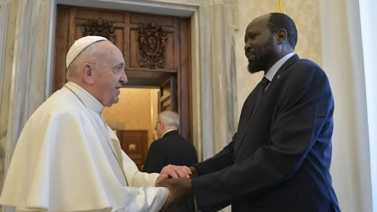 Papa Francesco, Salva Kiir | Papa Francesco e il presidente di Sud Sudan Salva Kiir | Vatican Media / ACI Group