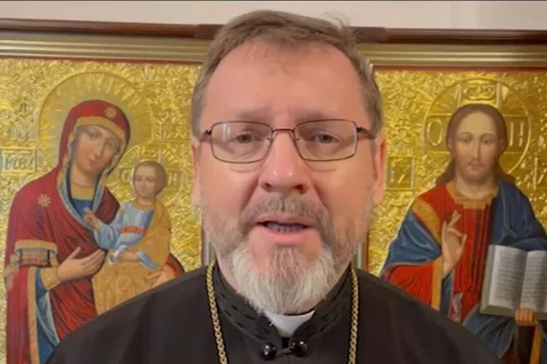 L'arcivescovo maggiore della Chiesa Greco Cattolica Ucraina Sviatoslav Shevchuk durante uno dei suoi videomessaggi quotidiani / Arcivescovado Maggiore Chiesa Greco Cattolica Ucraina