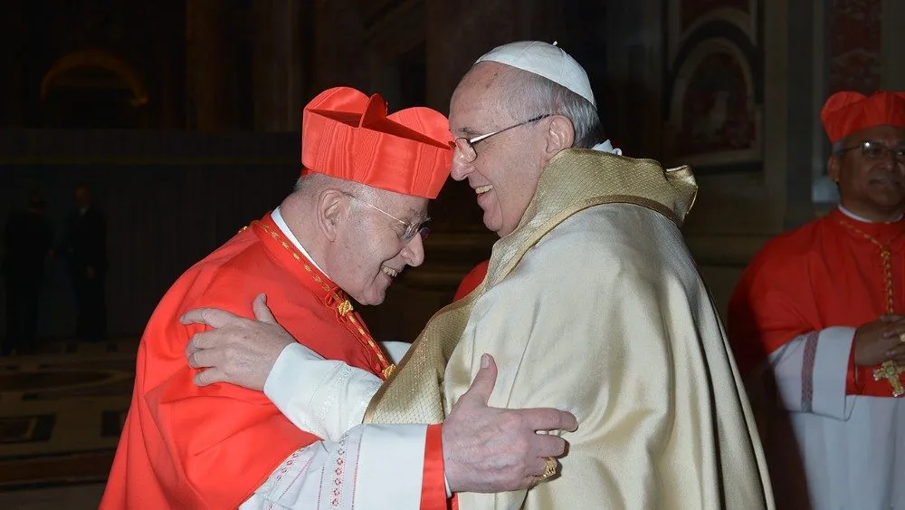 Il cardinale Karl-Josef Rauber  con Papa Francesco