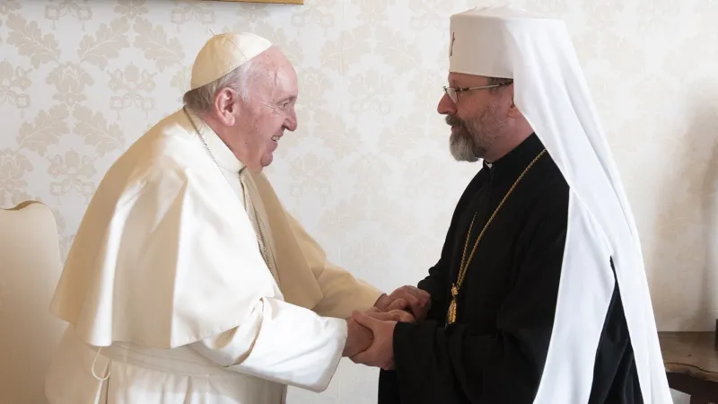 Papa Francesco, Shevchuk | Papa Francesco e l'arcivescovo maggiore della Chiesa Greco Cattolica Ucraina Sviatoslav Shevchuk | Vatican Media