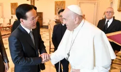 Papa Francesco con il presidente del Vietnam Vo Van Thuong, 27 luglio 2023 / Vatican Media / ACI Group