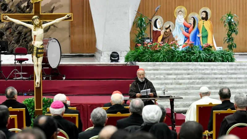 Cardinale Cantalamessa | Il Cardinale Cantalamessa durante la predica di Avvento | Vatican Media / ACI Group