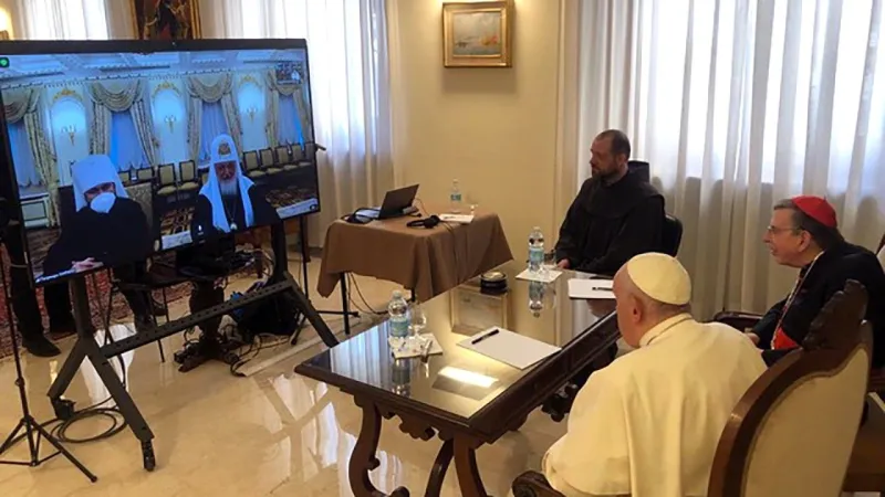 Papa Francesco, Kirill | Papa Francesco in videoconferenza con Kirill, 16 marzo 2024 | Vatican Media