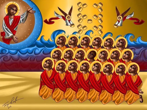 Icona moderna copta ortodossa in cui sono inseriti i martiri della Libia |  | pd