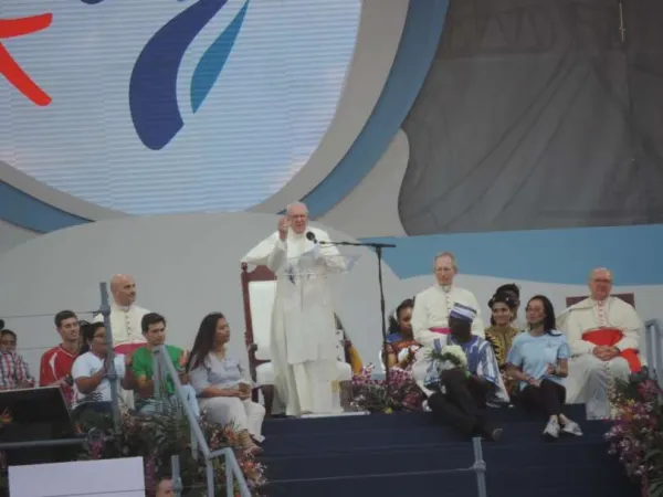 Papa Francesco durante la GMG di Panama 2019 | Diego Lopez Marina / ACI Group
