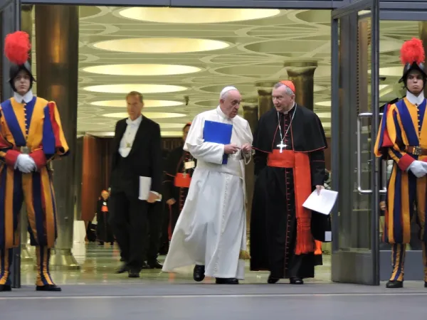 Il Cardinale Parolin, Segretario di Stato, con il Santo Padre Francesco |  | MM Acistampa