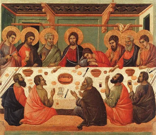 Gesù nel cenacolo con i discepoli  |  | pubblico dominio 