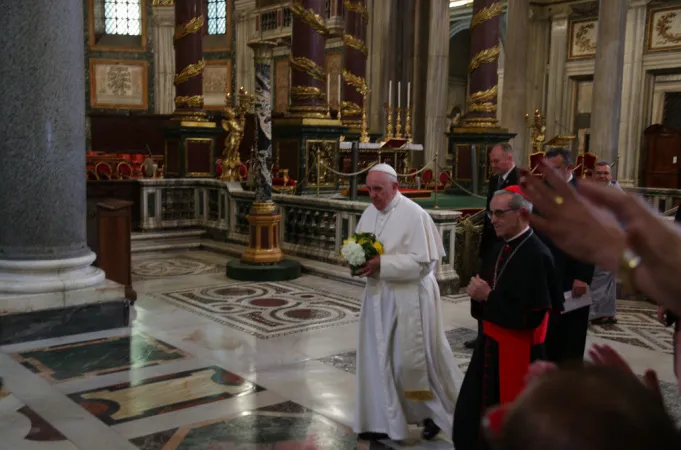Il Papa a Santa Maria Maggiore di ritorno dal viaggio in USA |  | Daniel Ibanez/ CNA