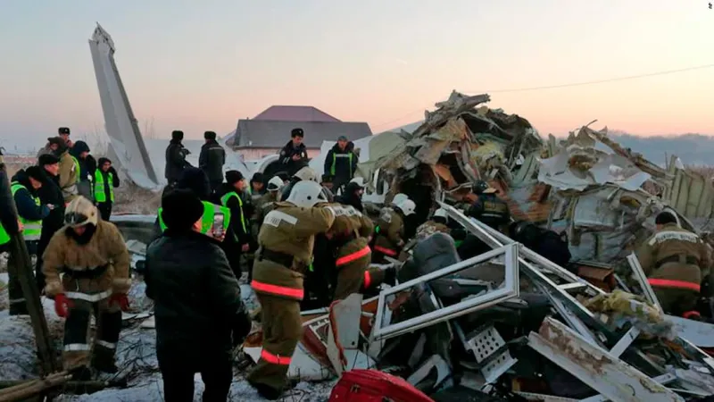 Incidente aereo di Almaty | Una immagine dell'incidente aereo ad Almaty | Twitter