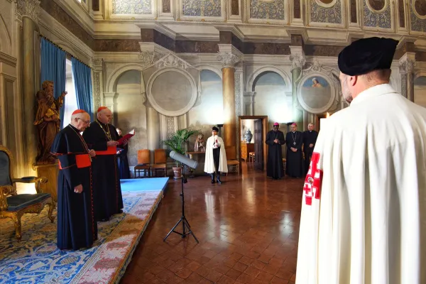 La cerimonia di insediamento del Cardinale  Filoni come Gran Maestro dell'Ordine Equestre del Santo Sepolcro, Roma, Palazzo della Rovere, 16 gennaio 2020 / OESSH
