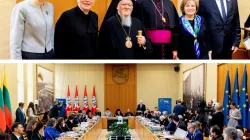 Due momenti dell'incontro cui hanno partecipato l'arcivescovo Grusas e Bartolomeo I, Vilnius 22 marzo 2023 / CCEE