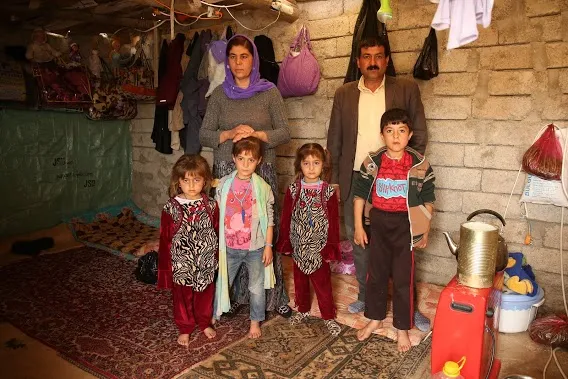 Famiglia Yazida | Duhok, Campo Rifugiati di Sharia, 28 marzo 2015  | Daniel Ibañez / ACI Stampa