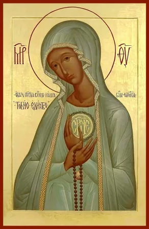 Icona della Madonna di Fatima | L'icona della Madonna di Fatima di San Pietroburgo, su cui sarà modellato il mosaico di Maria, Madre della Parola che sarà poi collocato a Gerusalemme | Conferenza Episcopale Russa