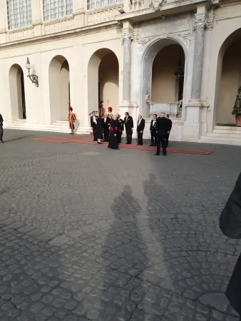 L'arrivo del presidente Steinmeier al Palazzo Apostolico Vaticano  | Twitter Bernard Kotsch