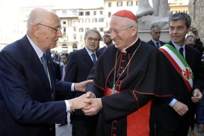 Il Cardinale Antonelli con il Presidente Emerito della Repubblica Italiana Napolitano |  | Presidenza della Repubblica Italiana
