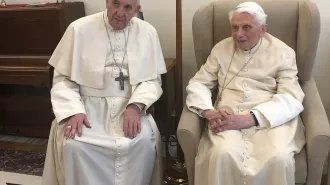 Papa Francesco al Monastero per gli auguri al Papa emerito Benedetto XVI