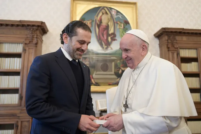 Papa Francesco con Saad Hariri |  | Vatican Media 