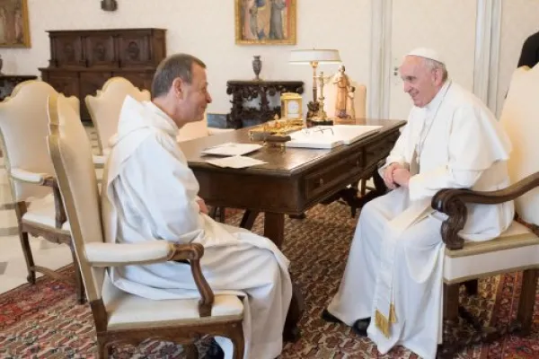 L'incontro tra Frere Alois e Papa Francesco, Palazzo Apostolico, 12 marzo 2018 / Vatican Media / Comunità di Taizé 