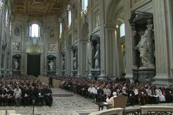 Papa Francesco durante un incontro con il clero di Roma in San Giovanni In Laterano / Vatican Media / You Tube