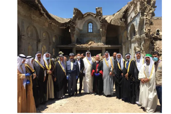 Il vescovo Mousa in visita a Mosul insieme a una delegazione di capi religiosi, Mosul, 6 giugno 2020 / Saint - Adday