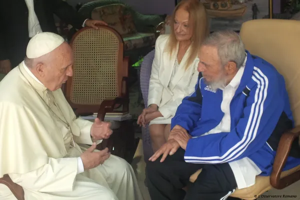 L'incontro tra Papa Francesco e Fidel Castro a La Habana, Cuba, 21 settembre 2016 / L'Osservatore Romano / ACI Group