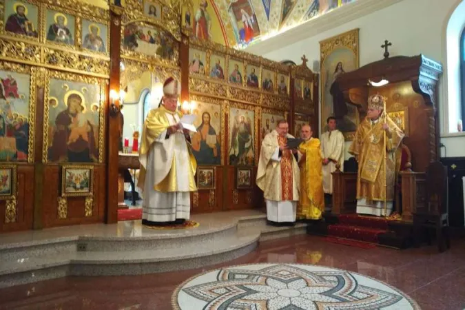 Cardinale Sandri in Bulgaria | Il Cardinale Sandri pronuncia l'omelia durante la celebrazione inaugurale della Eparchia di San Giovanni XXIII, Sofia (Bulgaria), 7 dicembre 2019 | Congregazione delle Chiese Orientali