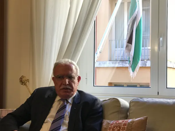 Ministro Al Maliki | Il Ministro degli Esteri palestinese Al Maliki ritratto nella sede dell'Ambasciata di Palestina presso la Santa Sede a Roma, 15 febbraio 2018 | AA / ACI Group