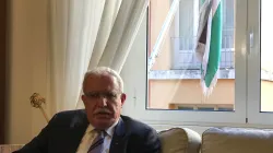 Il Ministro degli Esteri palestinese Al Maliki ritratto nella sede dell'Ambasciata di Palestina presso la Santa Sede a Roma, 15 febbraio 2018 / AA / ACI Group
