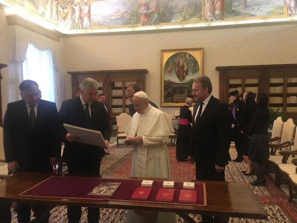 Papa Francesco e i tre presidenti della Bosnia Erzegovina |  | Veronica Giacometti, ACI Stampa