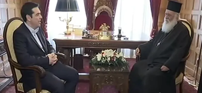 Il Primo Ministro Tsipras e l'Arcivescovo di Atene Ieronymos II |  | AMNAwebTV