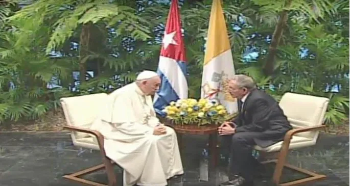 Il colloquio tra il Papa e Raul Castro al Palazzo Presidenziale |  | Granma