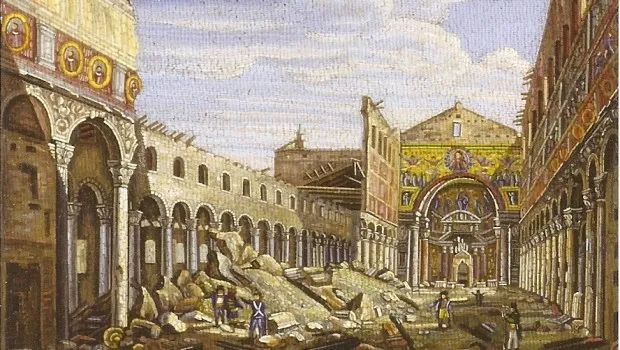Le rovine della basilica di San Paolo dopo l'incendio  |  | pd