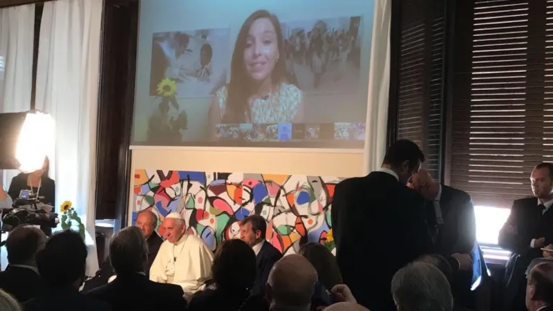 Papa Francesco alla Fondazione Scholas Occurentes a San Callisto |  | Angela Ambrogetti, ACI Stampa