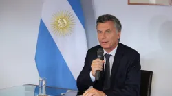 Il presidente argentino Mauricio Macrì durante la conferenza stampa dopo l'incontro con Papa Francesco, 27 febbraio 2016 / Daniel Ibanez / ACI Group