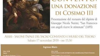 Sacro Convento di Assisi: restaurata una tela donata da Cosimo III de’ Medici