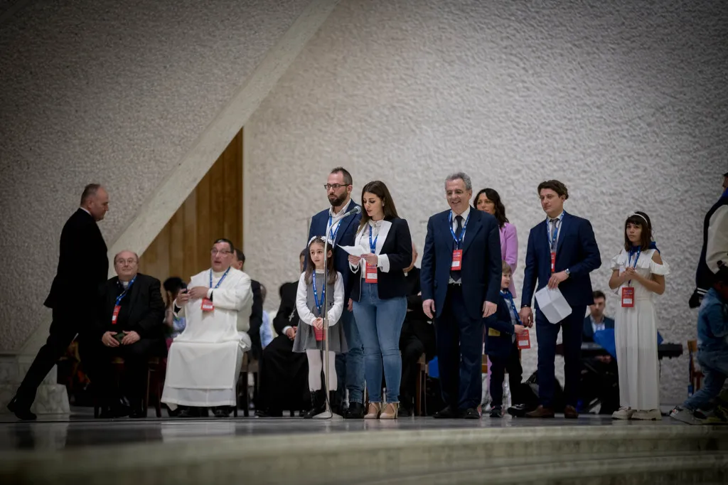 Anna Jabbour durante la sua testimoninza in Vaticano