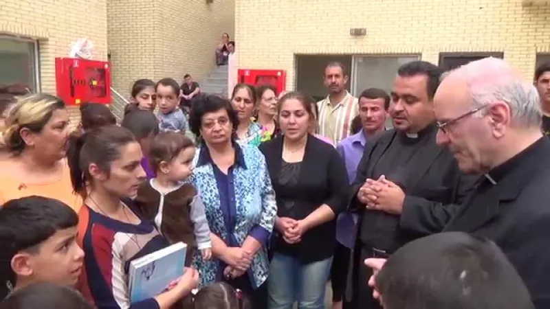 Monsigno Galantino in un centro profughi in Giordania |  | @CC