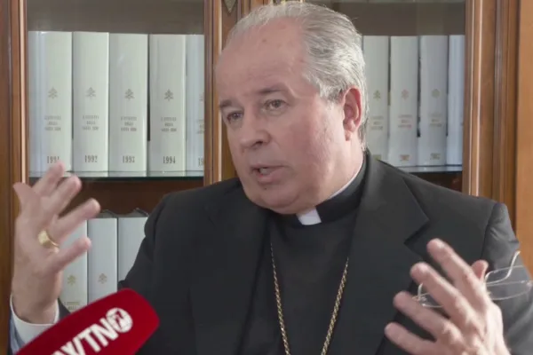 L'arcivescovo Ivan Jurkovic durante una intervista con EWTN / EWTN