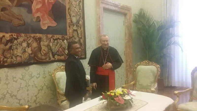 Il Cardinal Pietro Parolin incontra il Premier di Timor Est Rui Maria de Araujo | Andrea Gagliarducci / ACI Stampa 