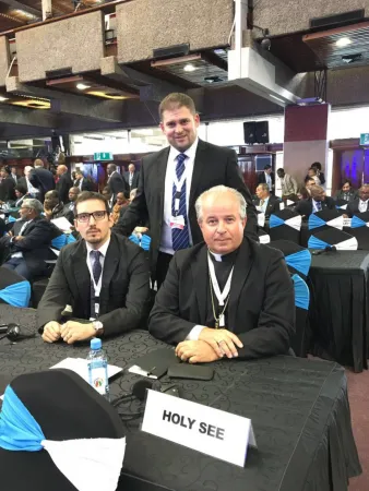 Arcivescovo Ivan Jurkovic, Carlo Maria Marenghi e Gregoire Piller durante l'UNCTAD | Conferenza UNCTAD 2014 