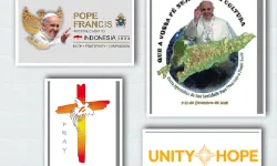 I quattro loghi del viaggio di Papa Francesco in Asia - con le tappe di Indonesia, Papua Nuova Guinea, Timor Est, Singapore / Sala Stampa della Santa Sede